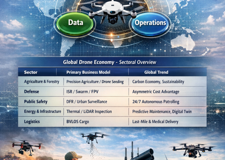 Drone economy use cases commercial agriculture defense logistics inspection