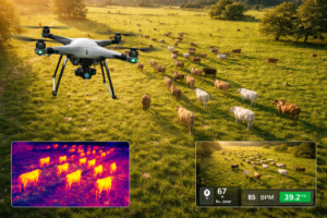 drone livestock monitoring herd tracking thermal imaging