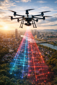 drone mapping city 3d model aerial surveying
