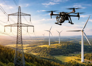 drones energy infrastructure inspection power line wind turbine 2026