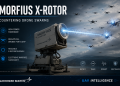 Lockheed Martin MORFIUS X-Rotor airborne counter-drone system designed to defeat large UAV swarms.